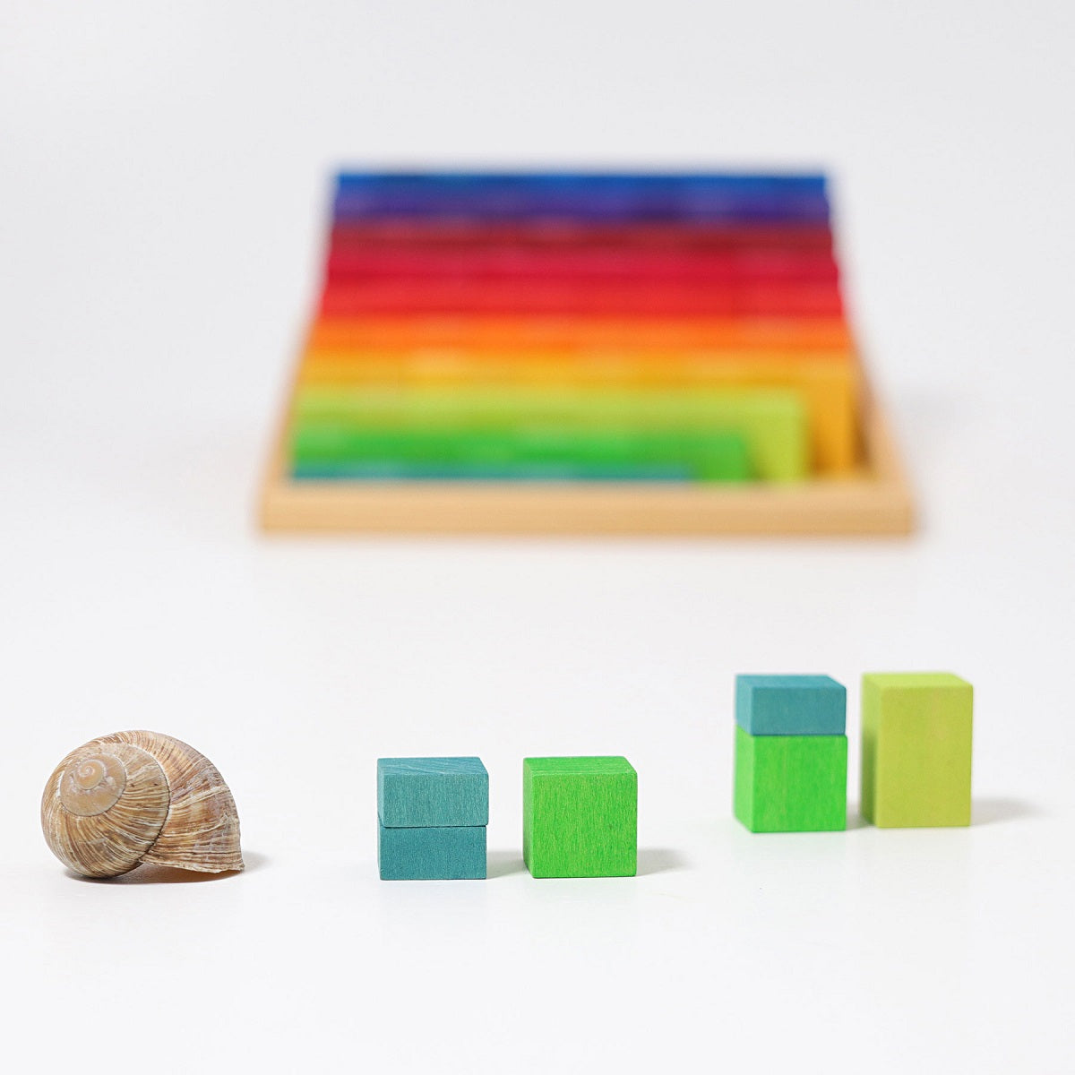 Grimm's Learning - Stepped Counting Blocks, 2cm thick 2 x 2 cm Building Sets