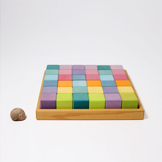 Grimm's Building Set Squares PASTEL 4 x 4 cm Building Sets