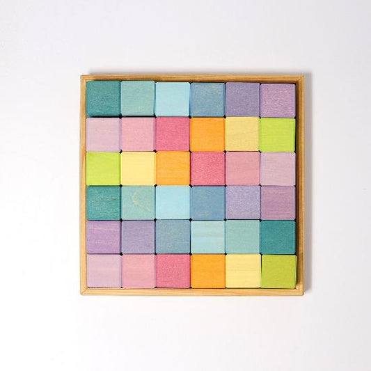 Grimm's Building Set Squares PASTEL 4 x 4 cm Building Sets