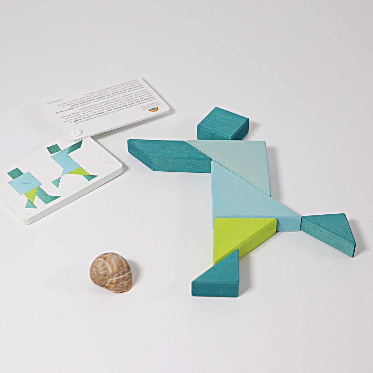 Grimm's Learning - Tangram, Blue-Green incl. Templates