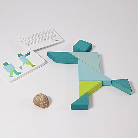 Grimm's Learning - Tangram, Blue-Green incl. Templates