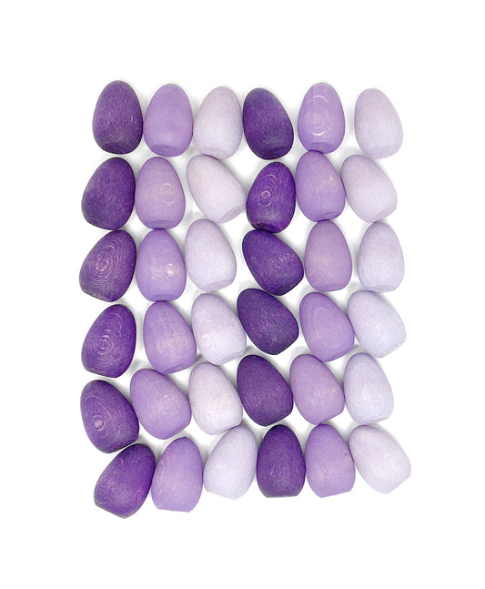 Grapat Wood Mandala Eggs 36 pcs (Purples)