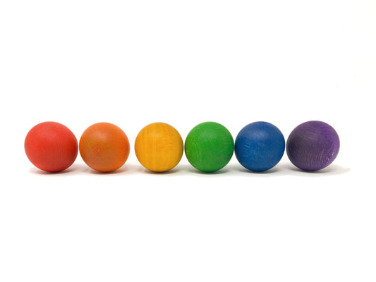Grapat Wood Coloured Balls 4.5cm 6 pcs