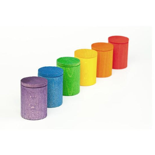 Grapat Wood Coloured Cups With Lids x 6
