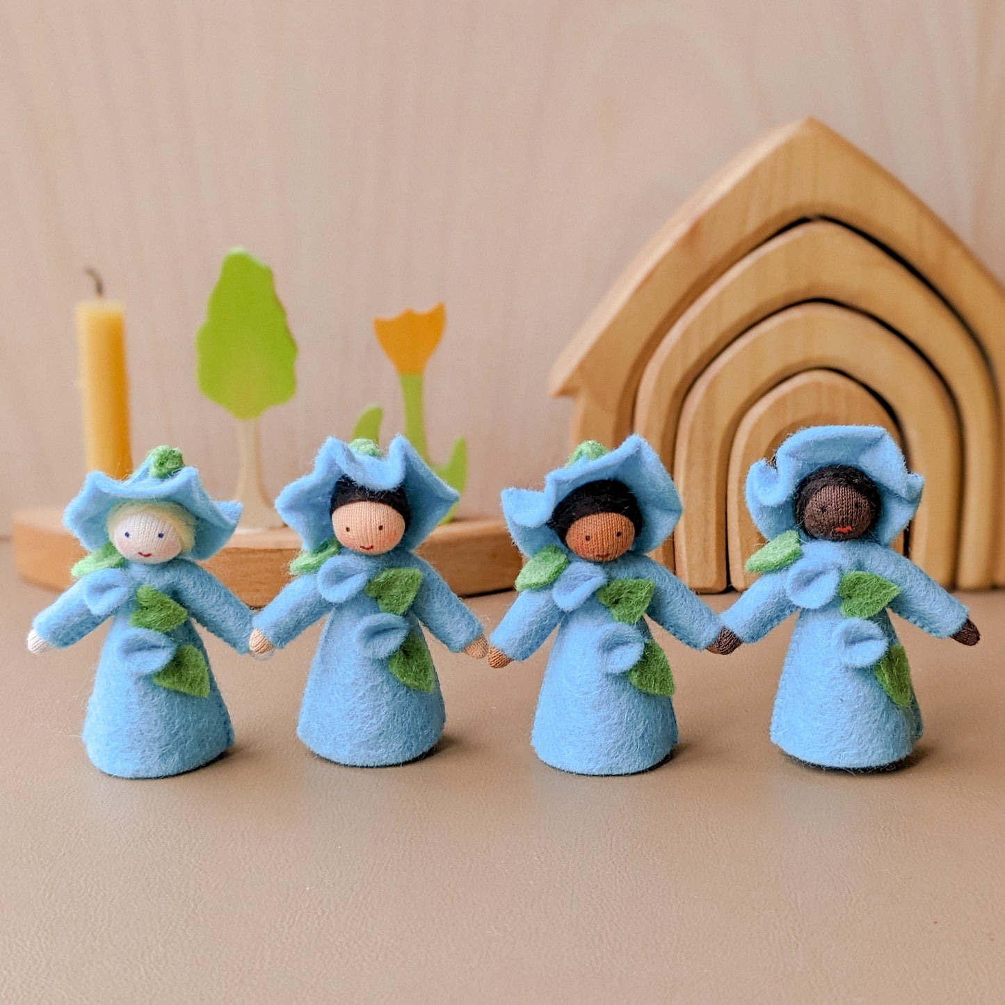 Ambrosius Blue Morning Glory Fairy  | Miniature Standing Doll