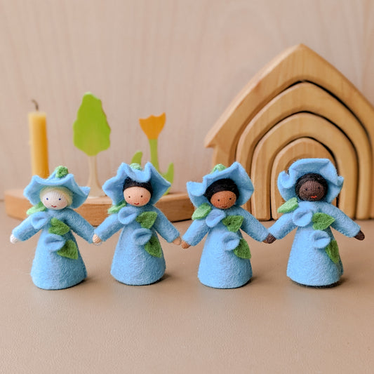 Ambrosius Blue Morning Glory Fairy  | 2.5" Miniature Standing Doll