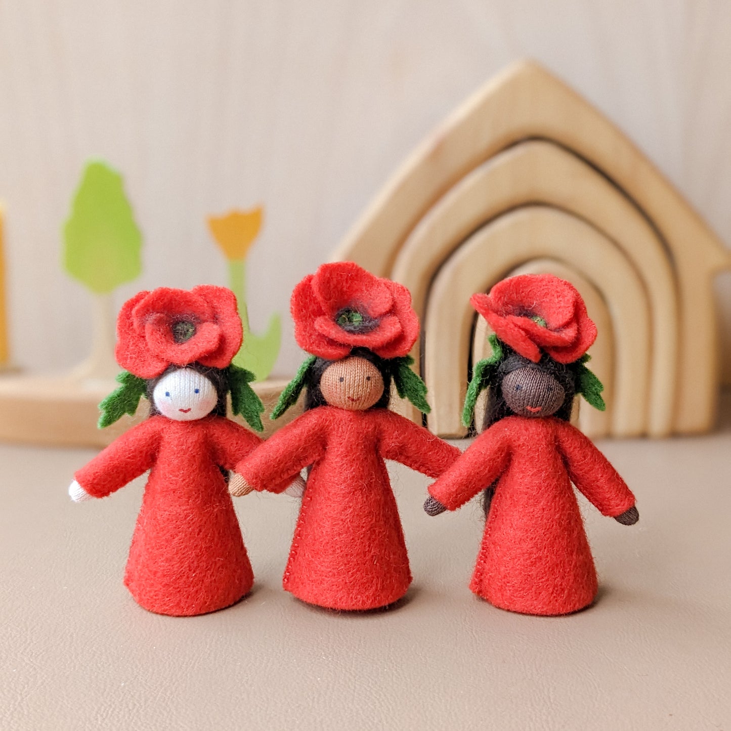 Ambrosius Poppy Fairy  | Miniature Standing Doll