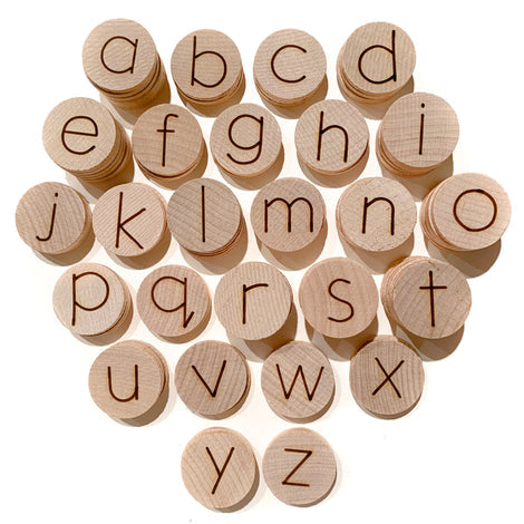 Mini 1"  Alphabet Discs | Double Sided Lowercase & Uppercase | Set of 100
