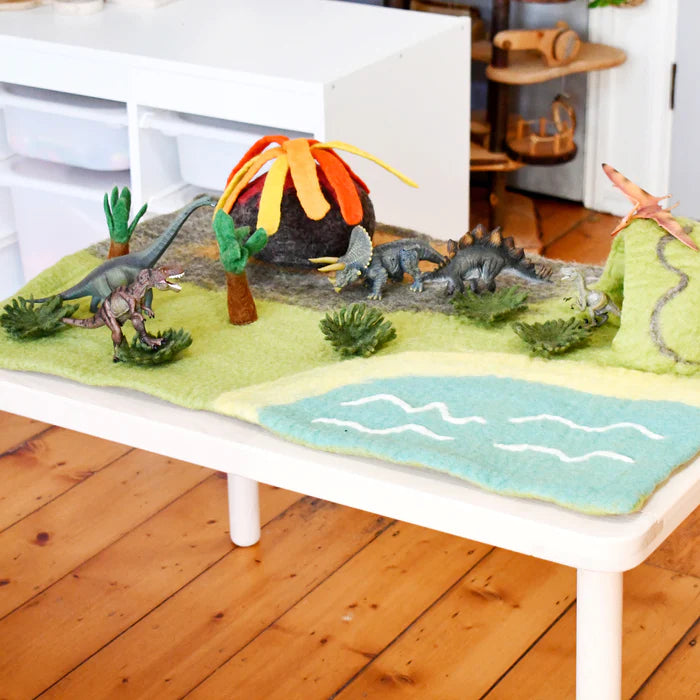 Large Dinosaur Land with Volcano Play Mat Playscape