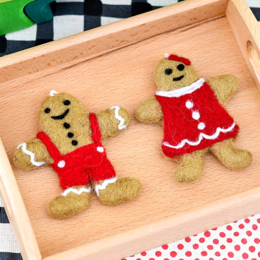Felt Gingerbread Couple Hanging Cookies