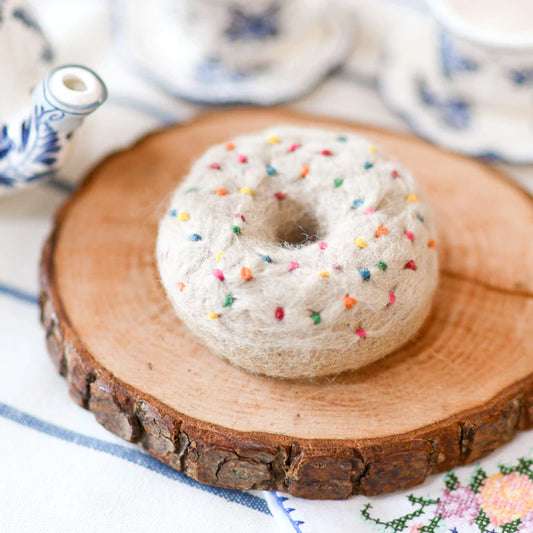 Felt Doughnut (Donut) with Classic Glaze and Rainbow Sprinkles