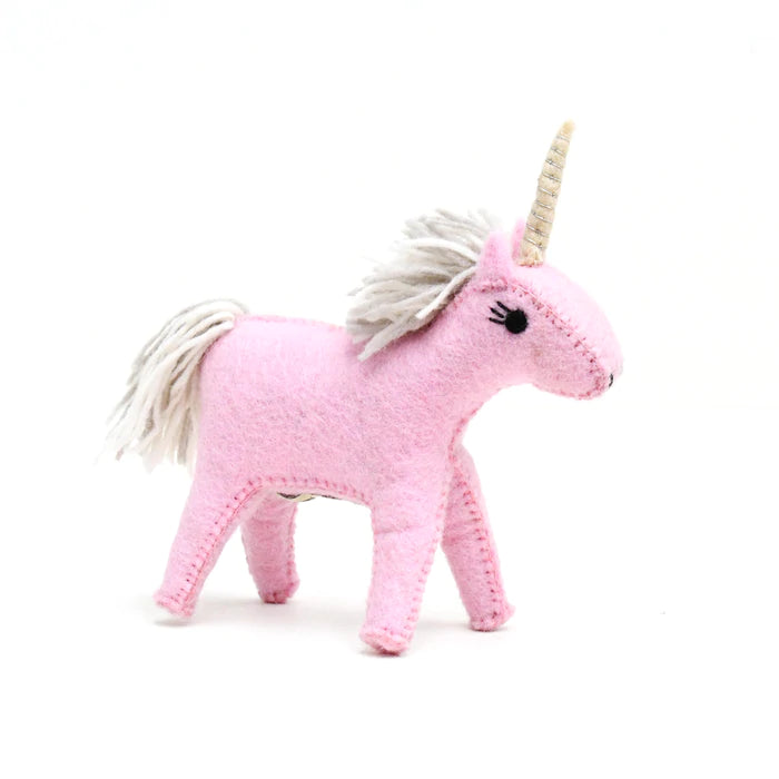 Felt Pink Unicorn Toy