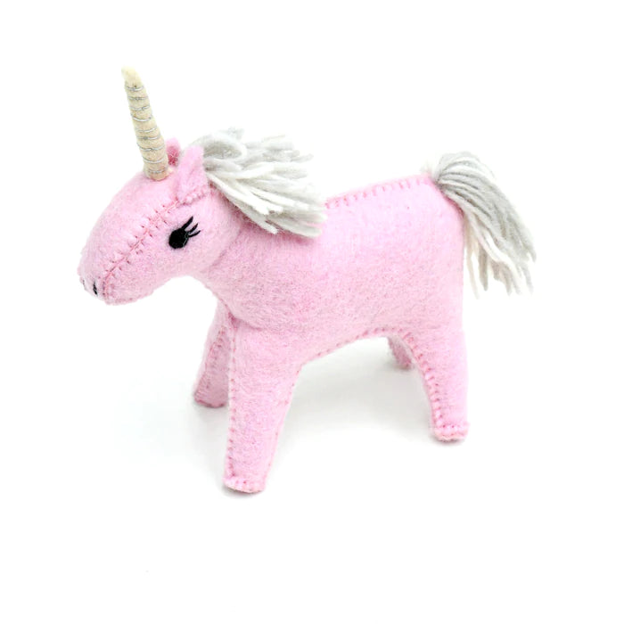 Felt Pink Unicorn Toy