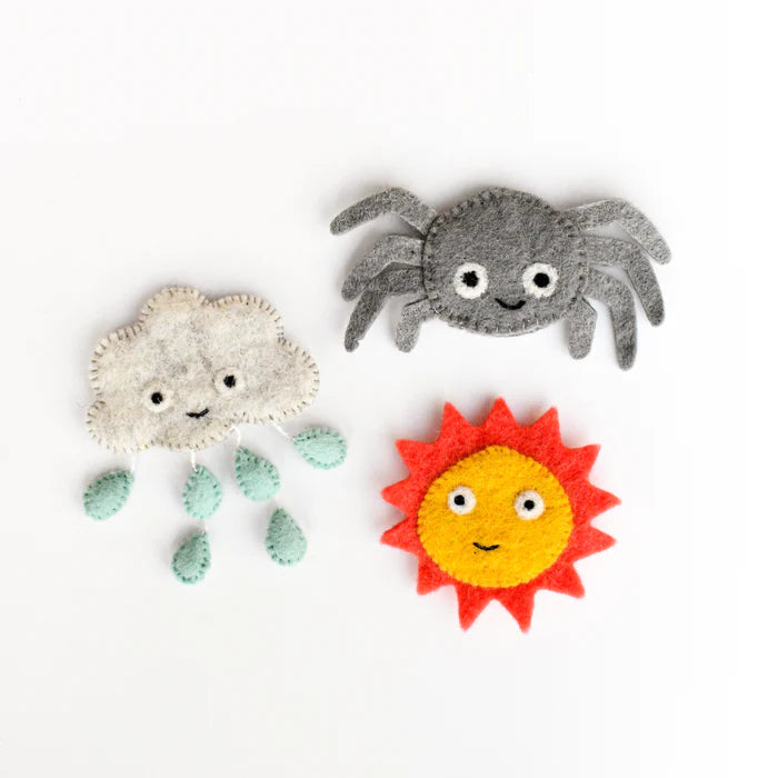Tara Treasures Itsy Bitsy Spider (Incy Wincy Spider), Finger Puppet Set