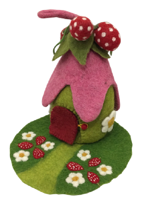 Papoose Strawberry House with wool felted Mat