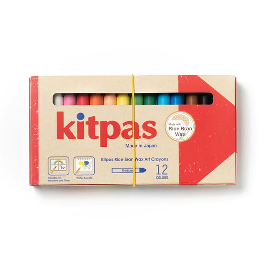 Kitpas Rice Bran Wax Art Crayons 12 Colors