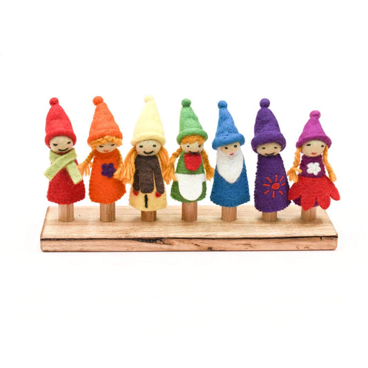 Tara Treasures Rainbow Colourful Gnomes Finger Puppet Set
